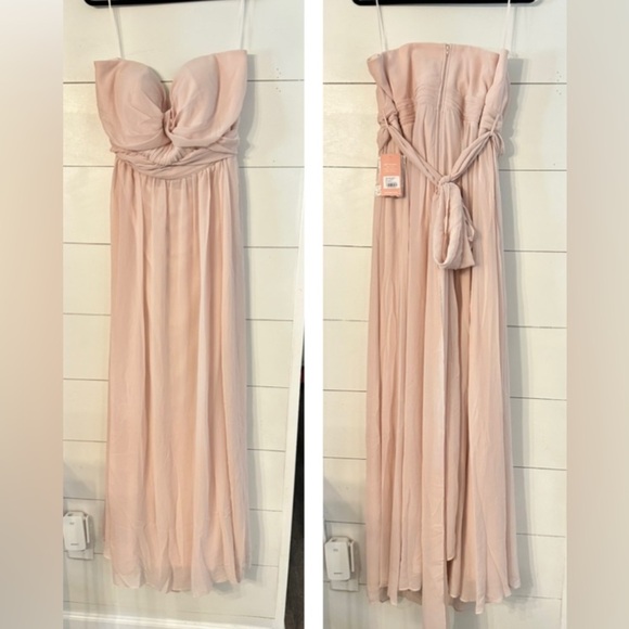 NWT BIRDY GREY 3X Grace convertible pale pink flowy woman maxi bridal dress - Picture 2 of 10